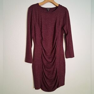 Express Sparkly Burgundy Sweater Dress XL